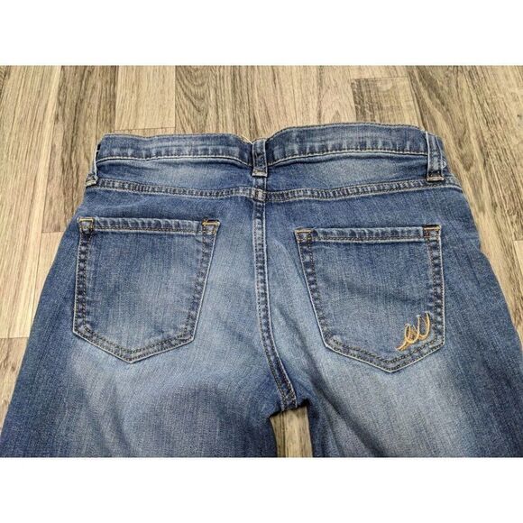 Express Womens Size 00 Girlfriend Whiskered Skinny Denim Blue Jeans - Picture 3 of 10